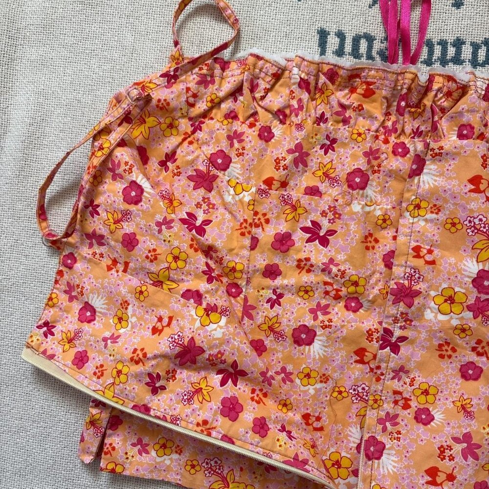 Pink and yellow ditsy floral corset bustier milkmaid top - Picture 2 of 5